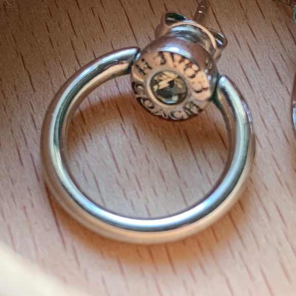 Coach circle stud stone hoop earrings - Picture 2 of 2